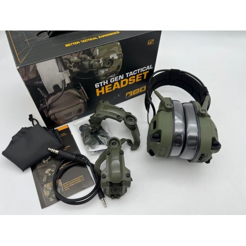 6TH GEN TACTICAL HEADSET тактическая гарнитура, звукосниматель и шумоподавление, активные в Коломне
