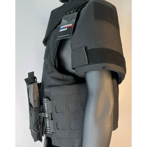 Бронежилет разгрузочный UNIVERSAL ARMOR в Коломне (СВМПЭ + бронеплиты Бр5 класса) черный