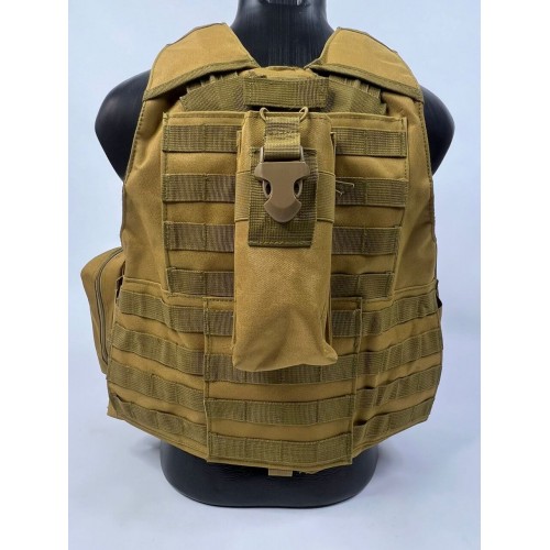 Тактический разгрузочный жилет «5 / пять карманов» с подсумками Tactical Molle Plate Carrier для съемных бронепластин в Коломне